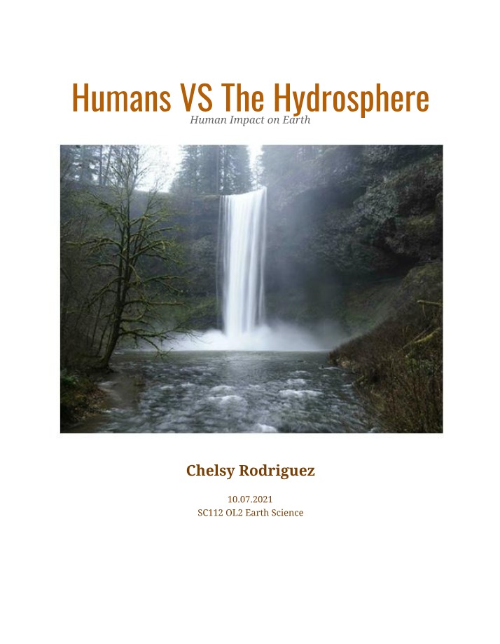 Impact of Humans on the Hydrosphere - Rising Sea Levels