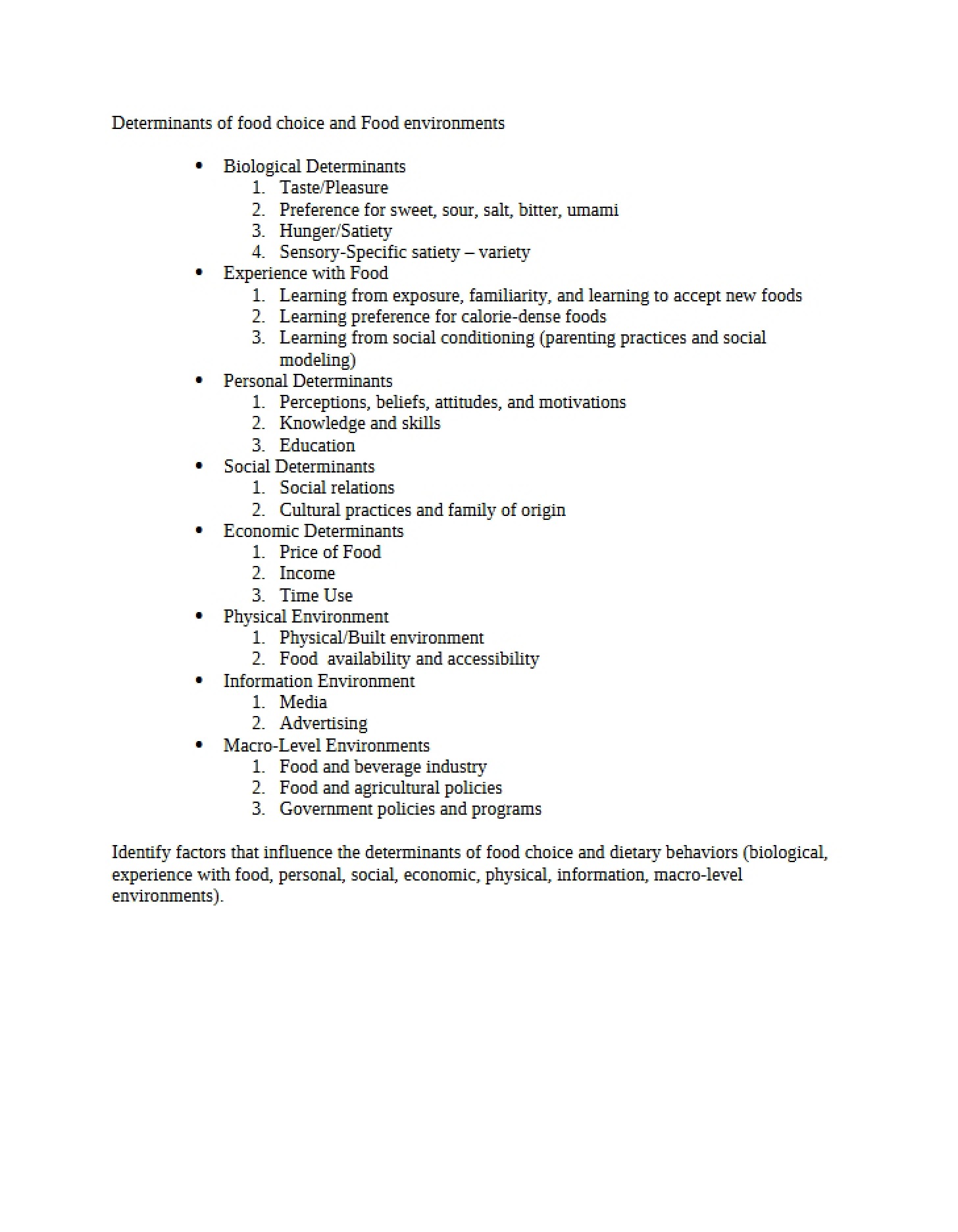 First Metabolism Exam