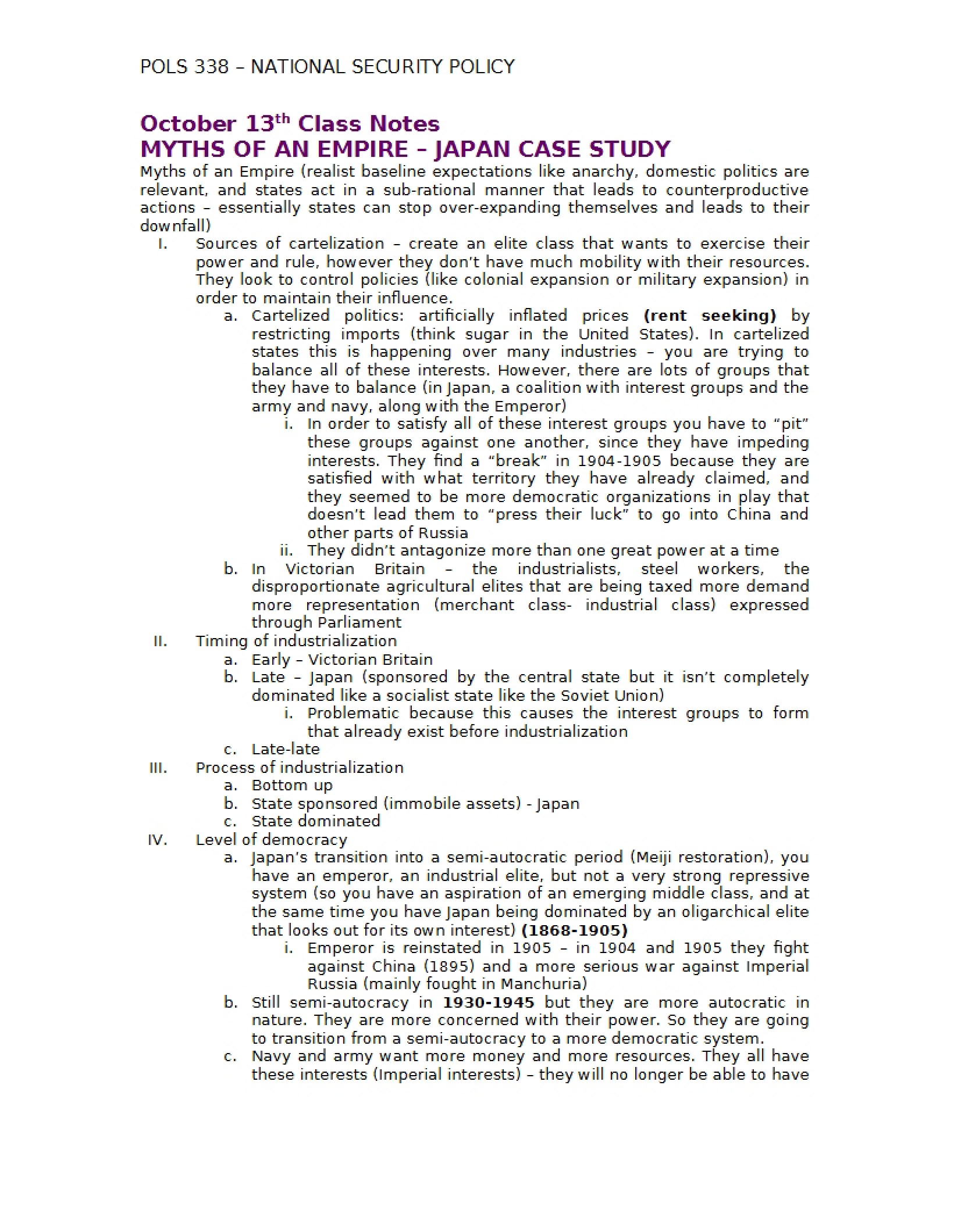 Japan Case Study Myths of an Empire