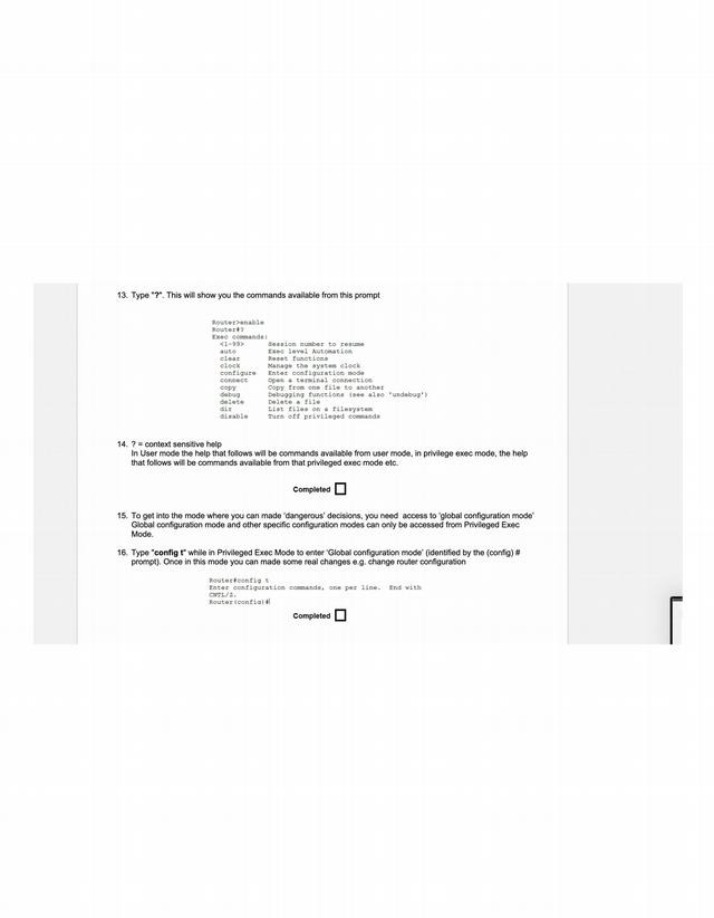 Router Configuration - Tips, Modes, and Commands