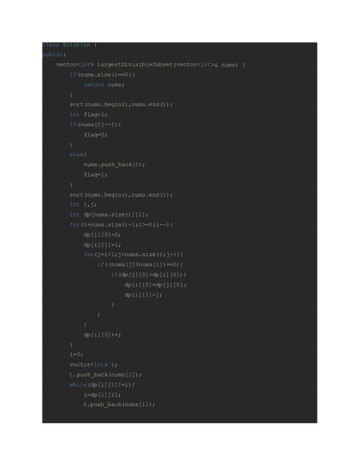 Array of Integers - Largest Divisible Subset