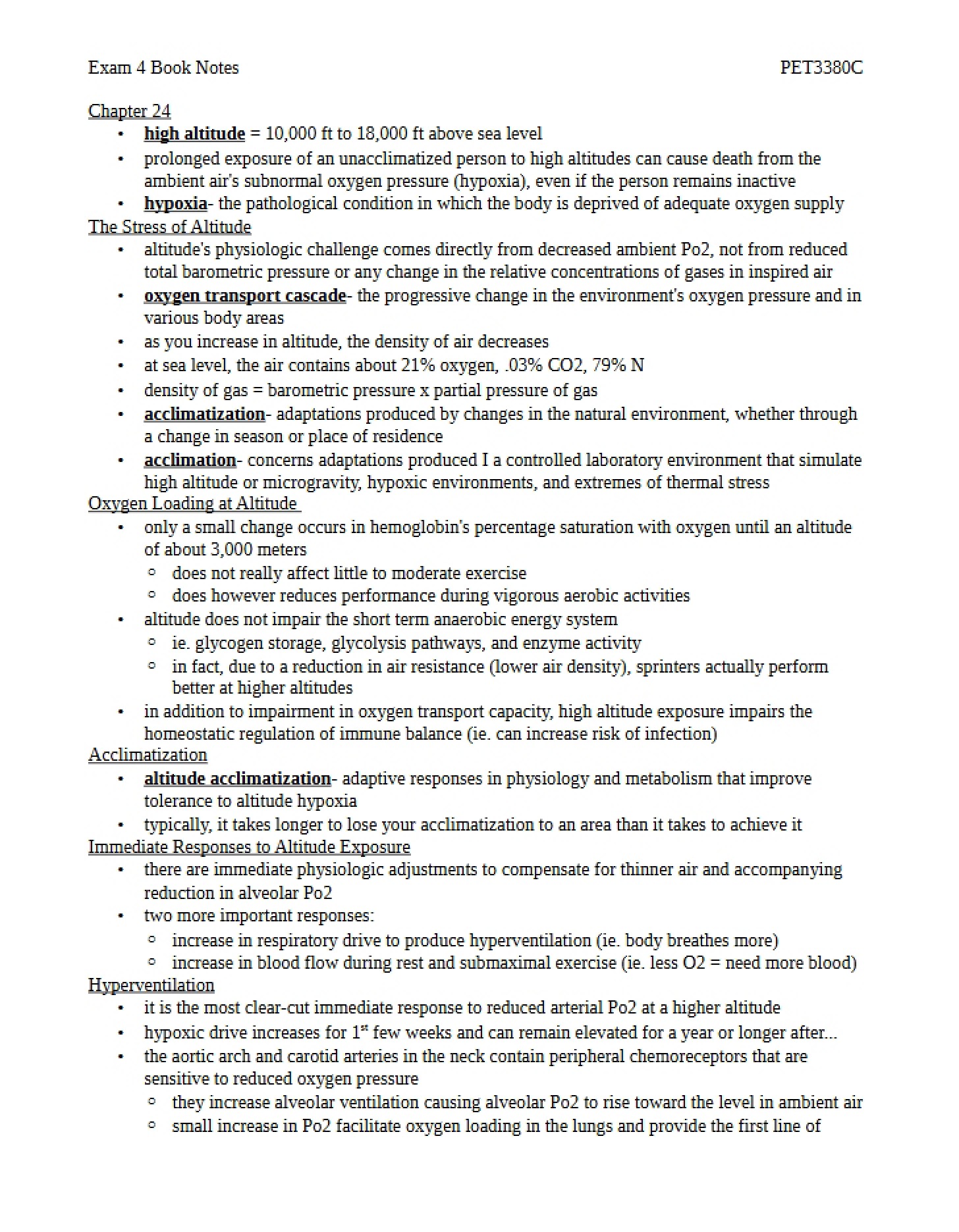 Book Notes Exam 4