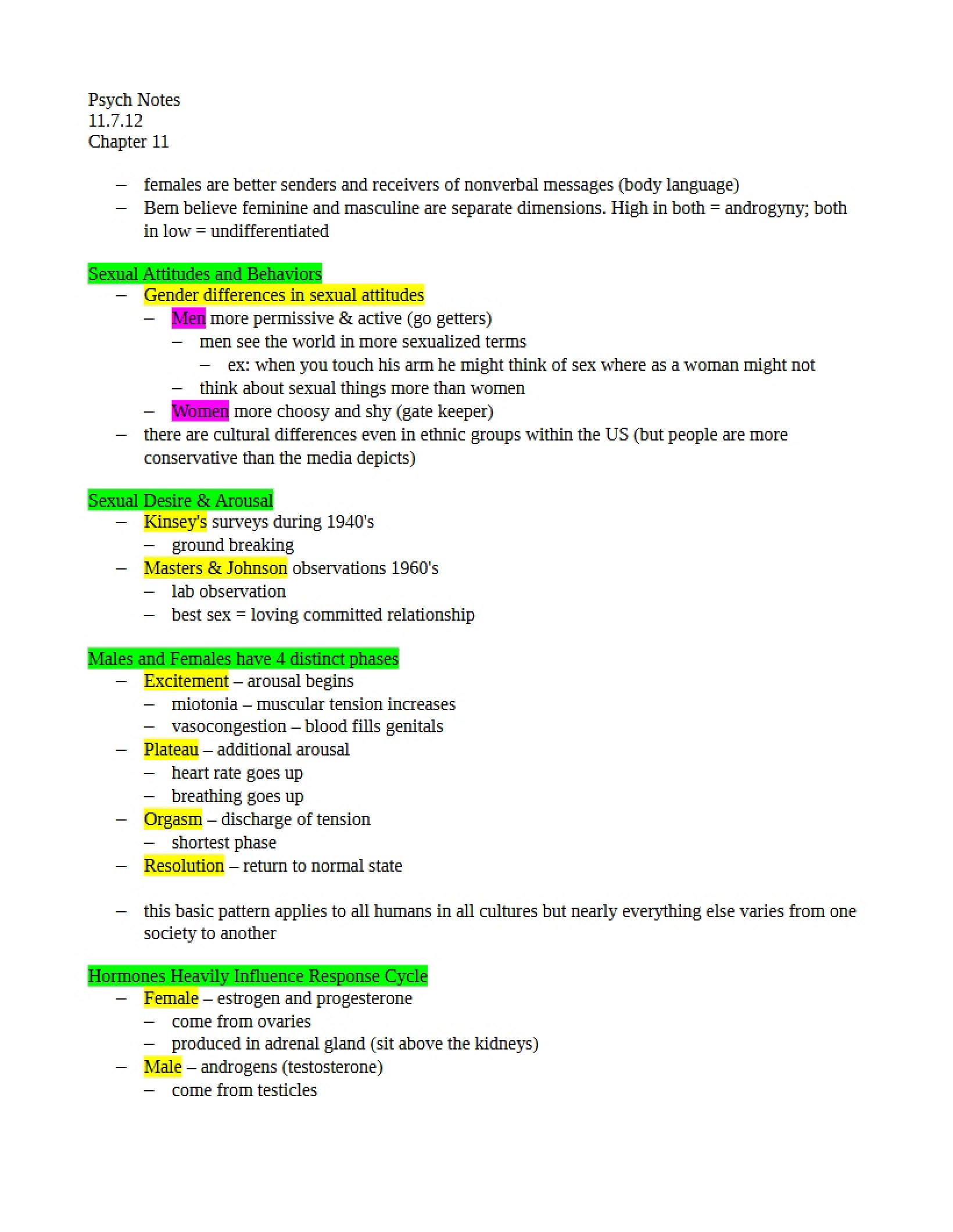 Psychology Lecture Nov 7, 2012