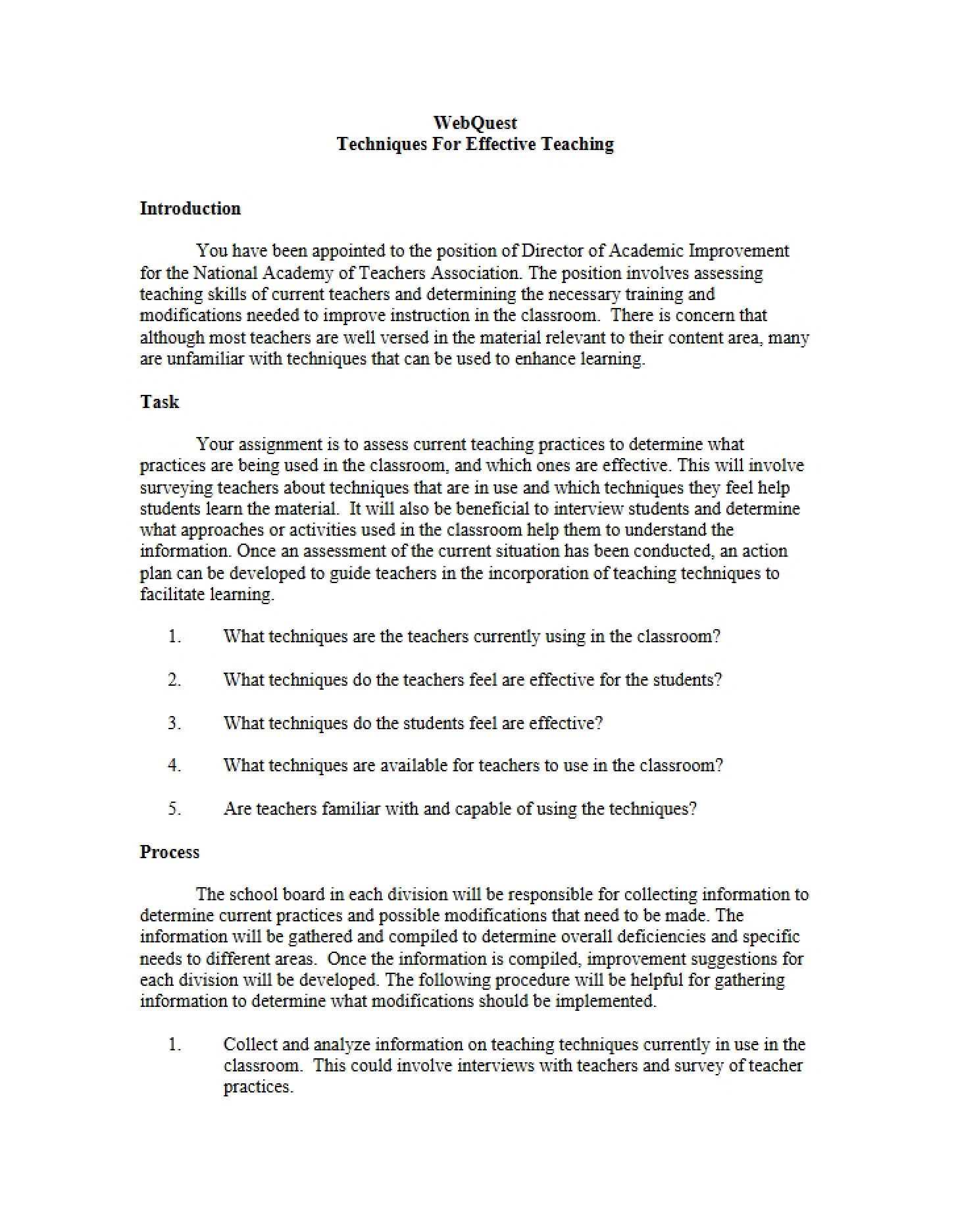 Effective Teaching Techniques