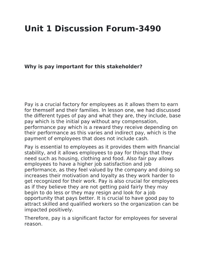 Importance of Pay for Employee Financial Stability