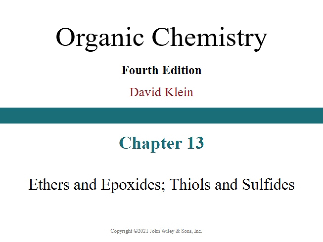 Study of Ethers, Epoxides, Thiols, and Sulfides