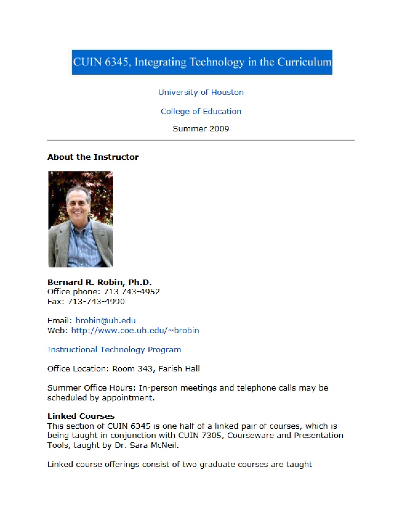 Integrating Tech Syllabus