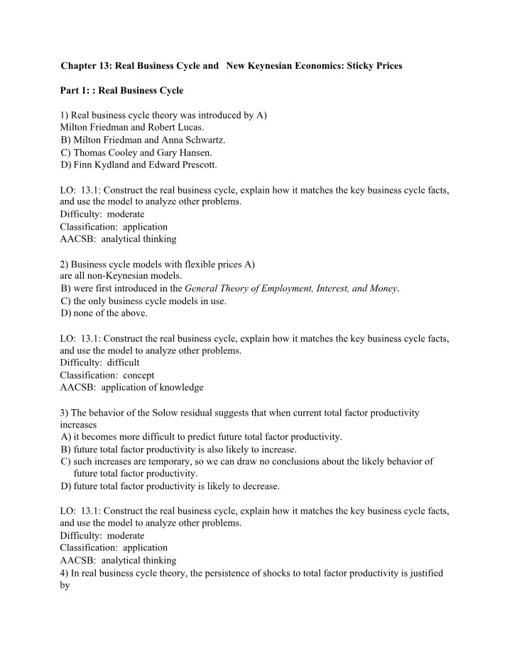 Questions for Chapter 13