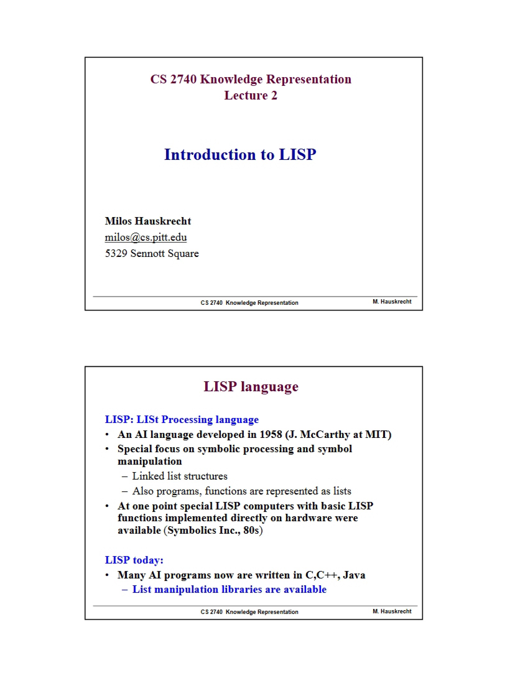 LISP Programming Intro