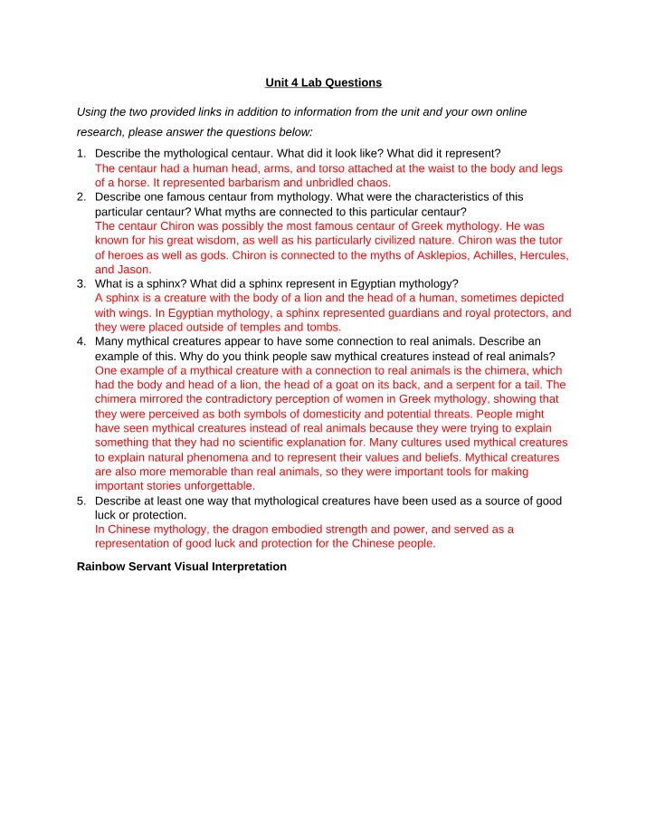 Lab Questions for Unit 4