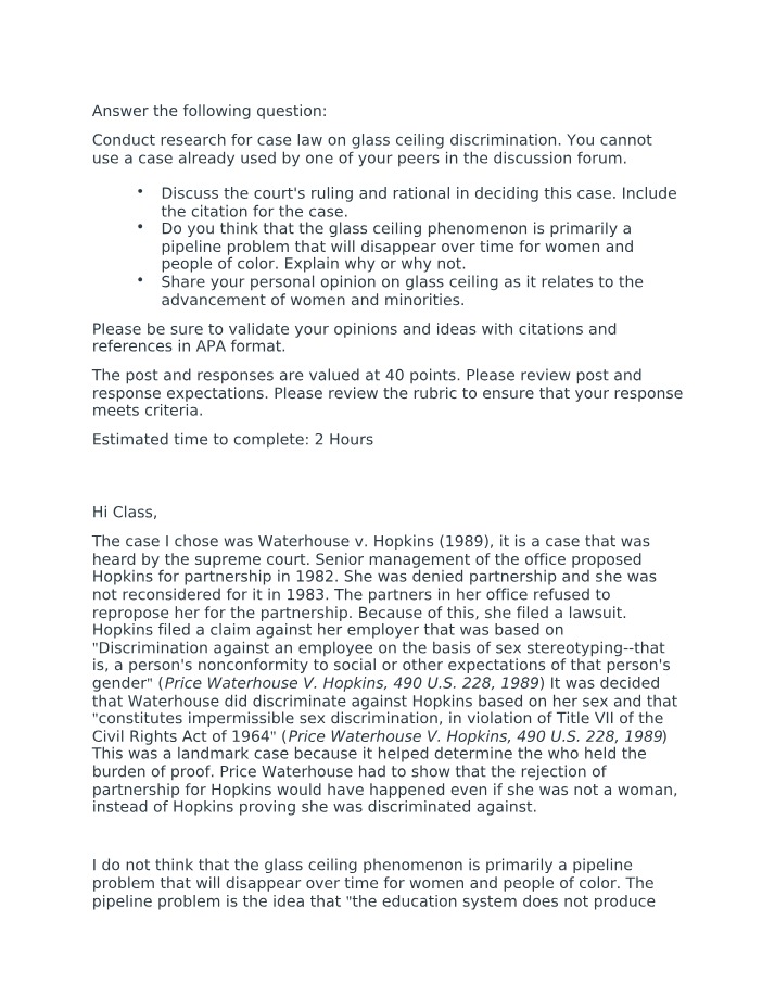 Employment Law Discussion 2