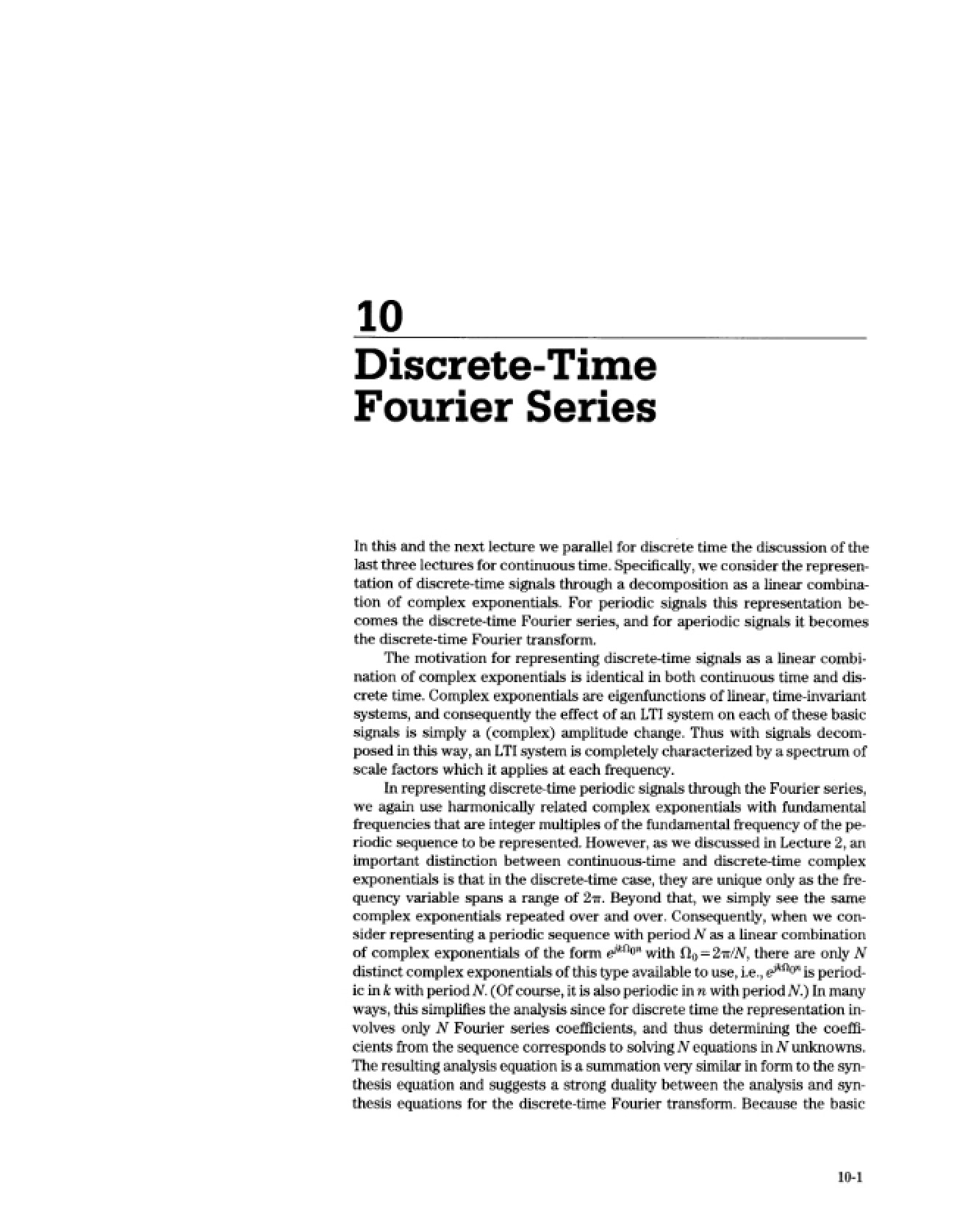 Fourier Series in Discrete Time