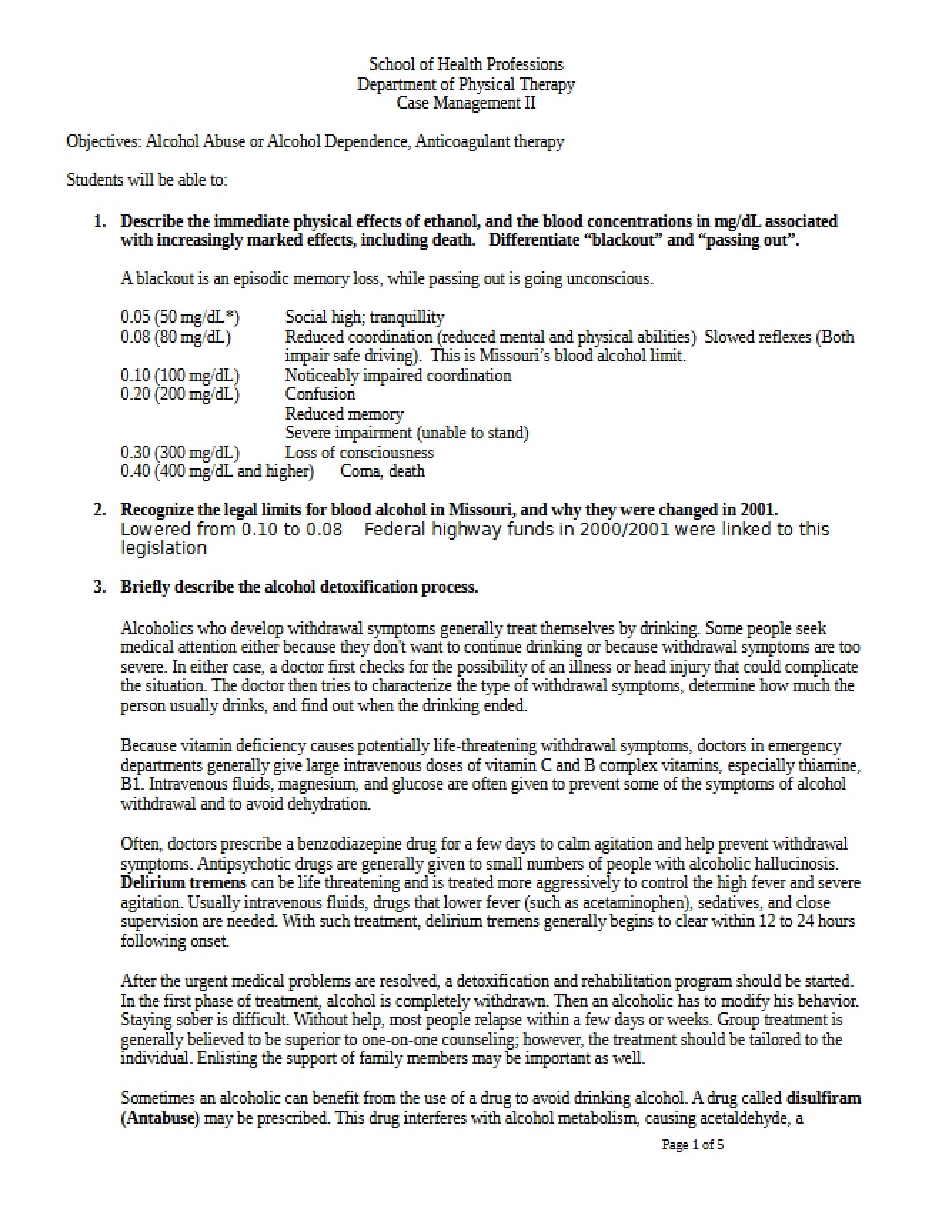 Dependence and Abuse of Alcohol