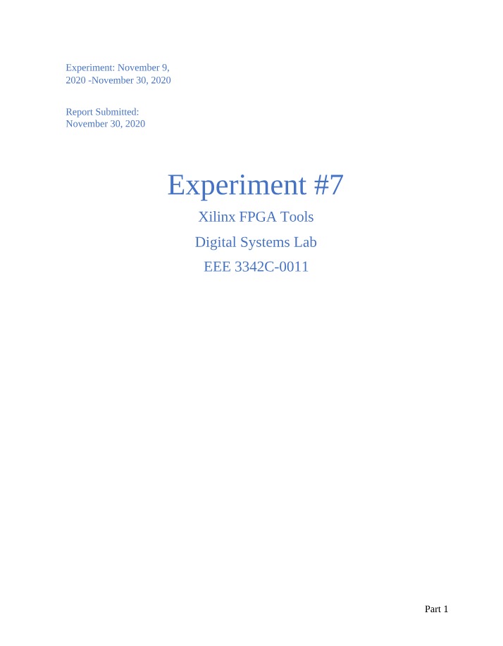 Lab Report for Experiment 7