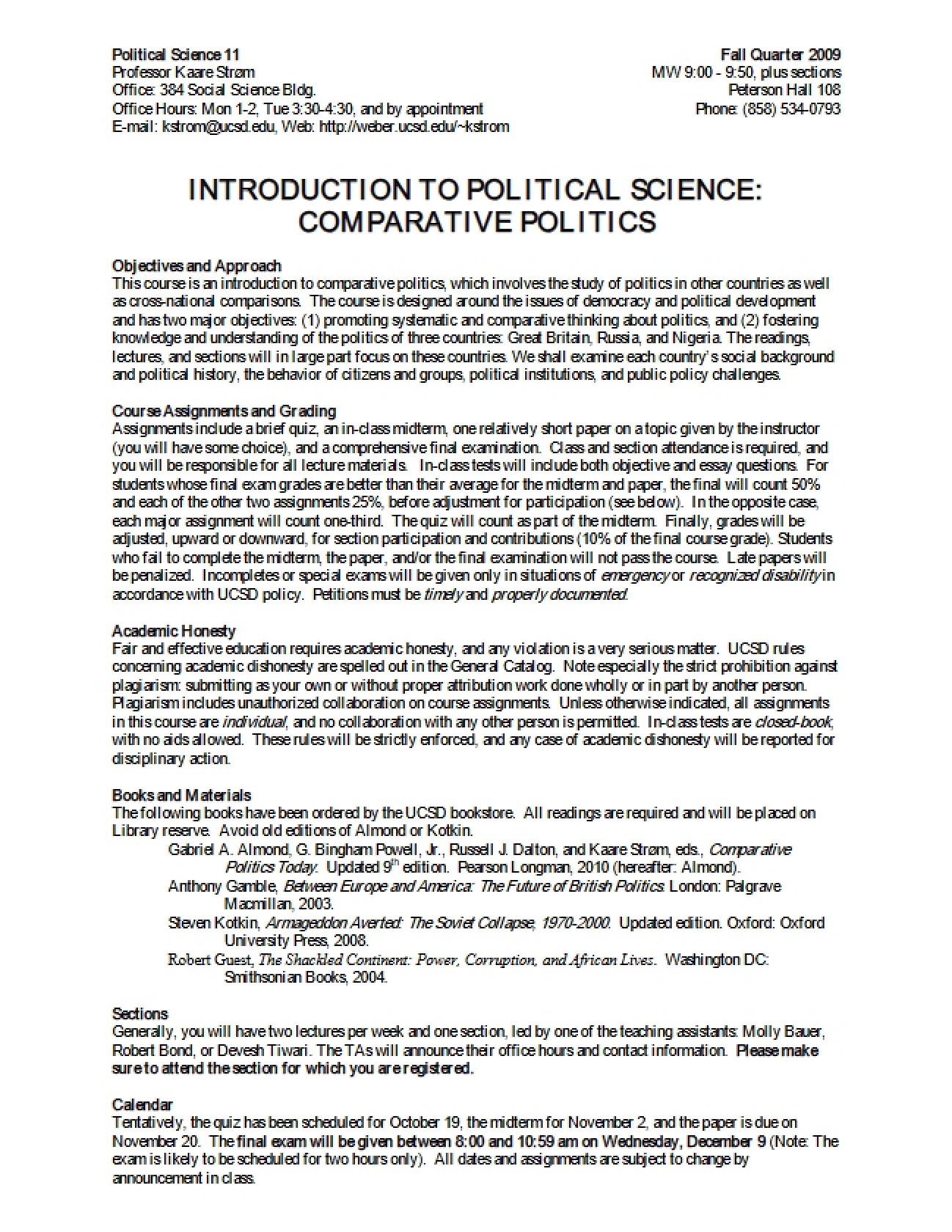 Comparative Politics Foundational Framework