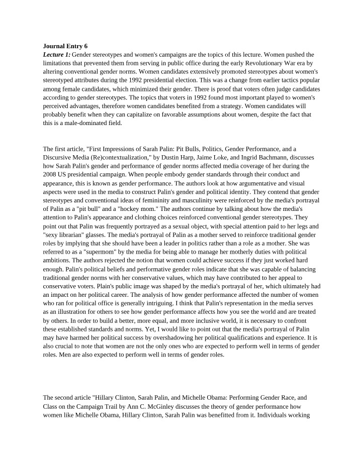 Media Impact of Gender Stereotypes and Women's Campaigns