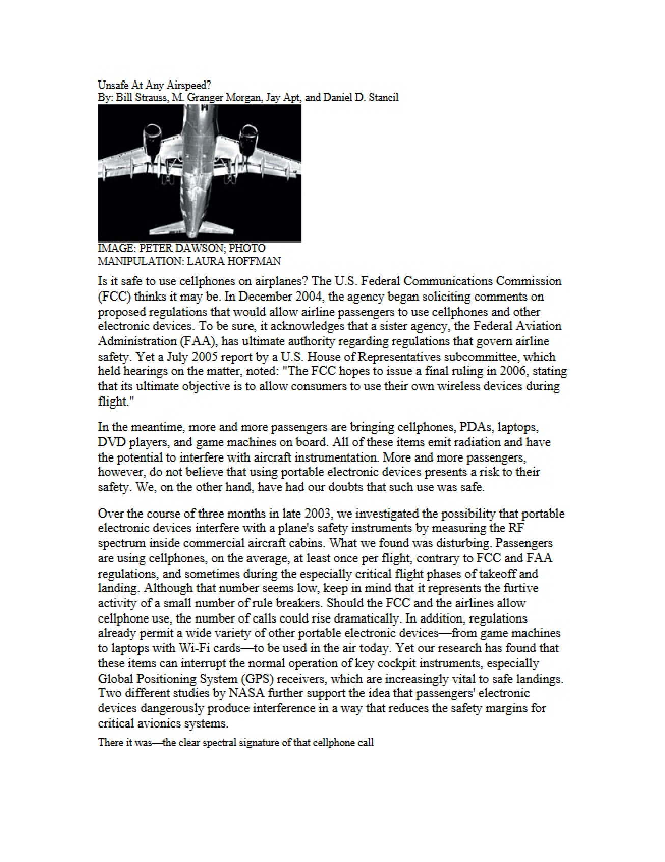 Unsafe Airspeed Analysis