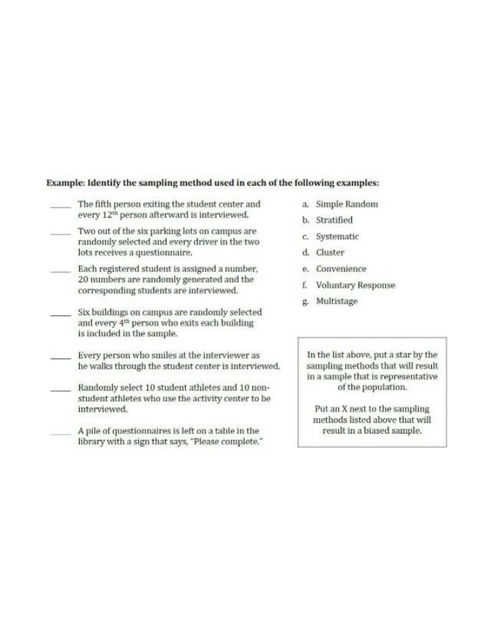 Sampling Methods - Simple Random and Stratified