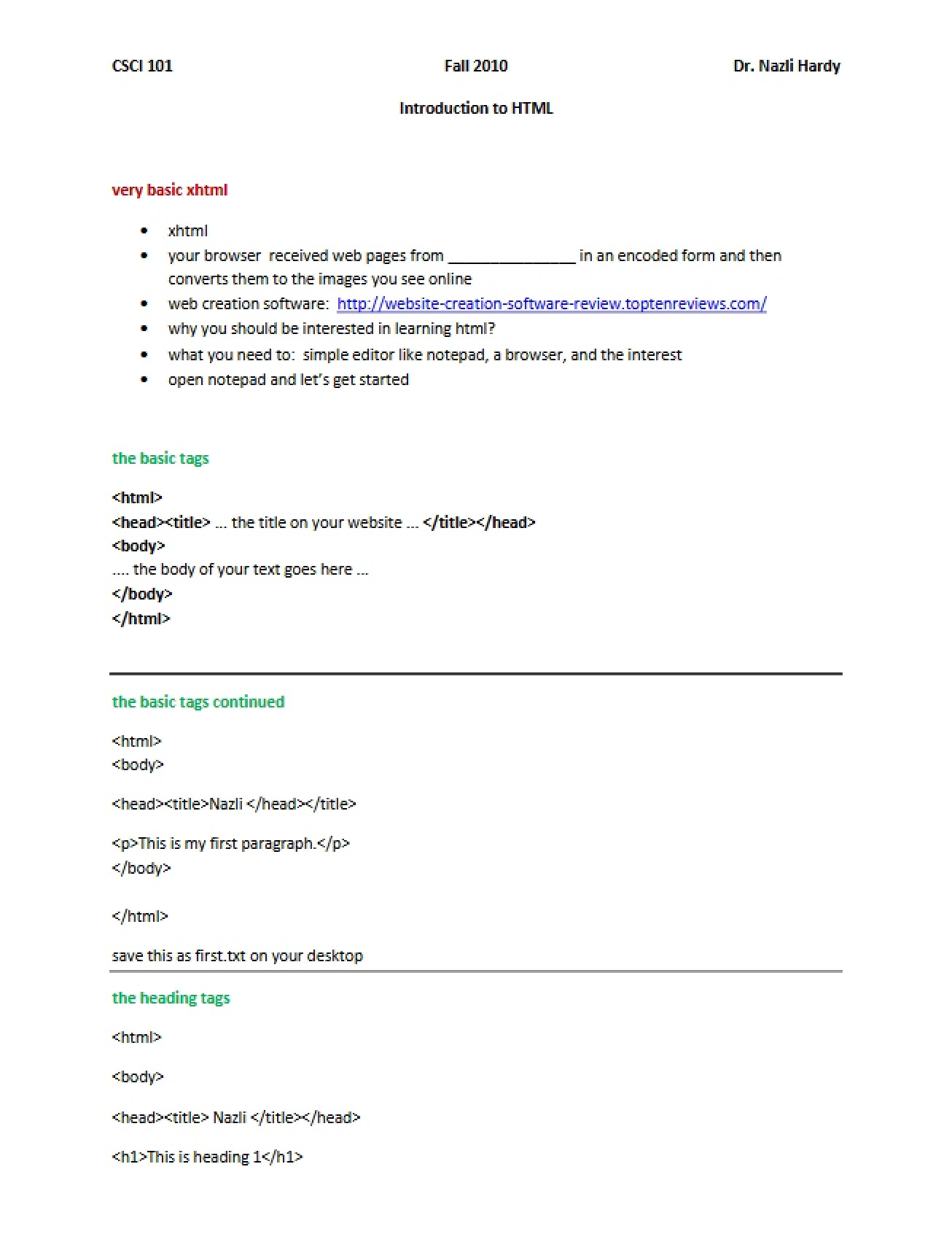 HTML Basics