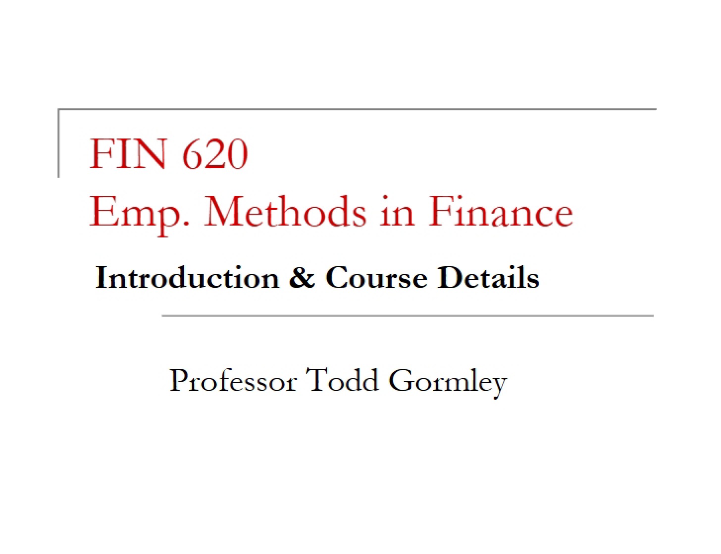 Details and Course Introduction