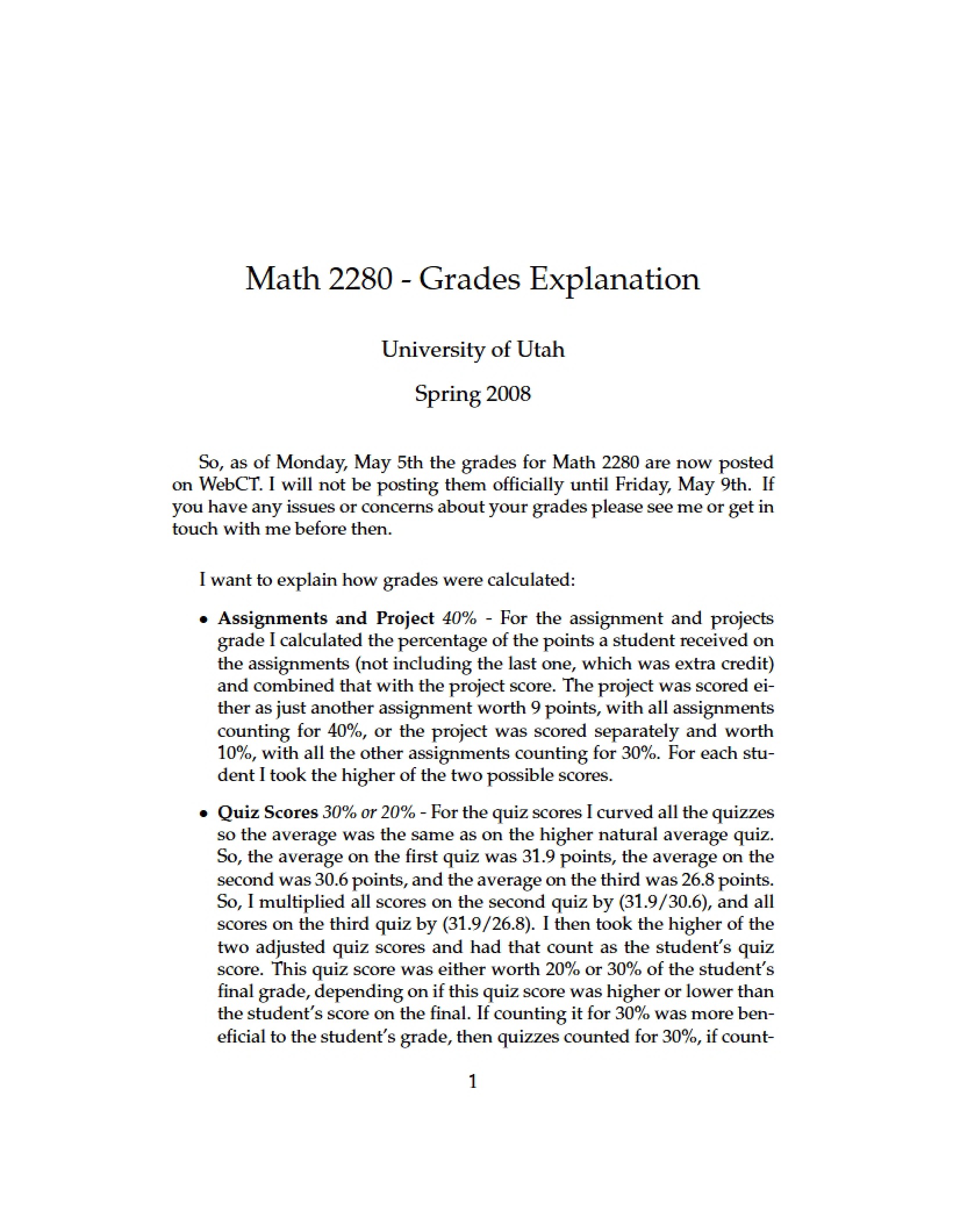 Explaining the Grades