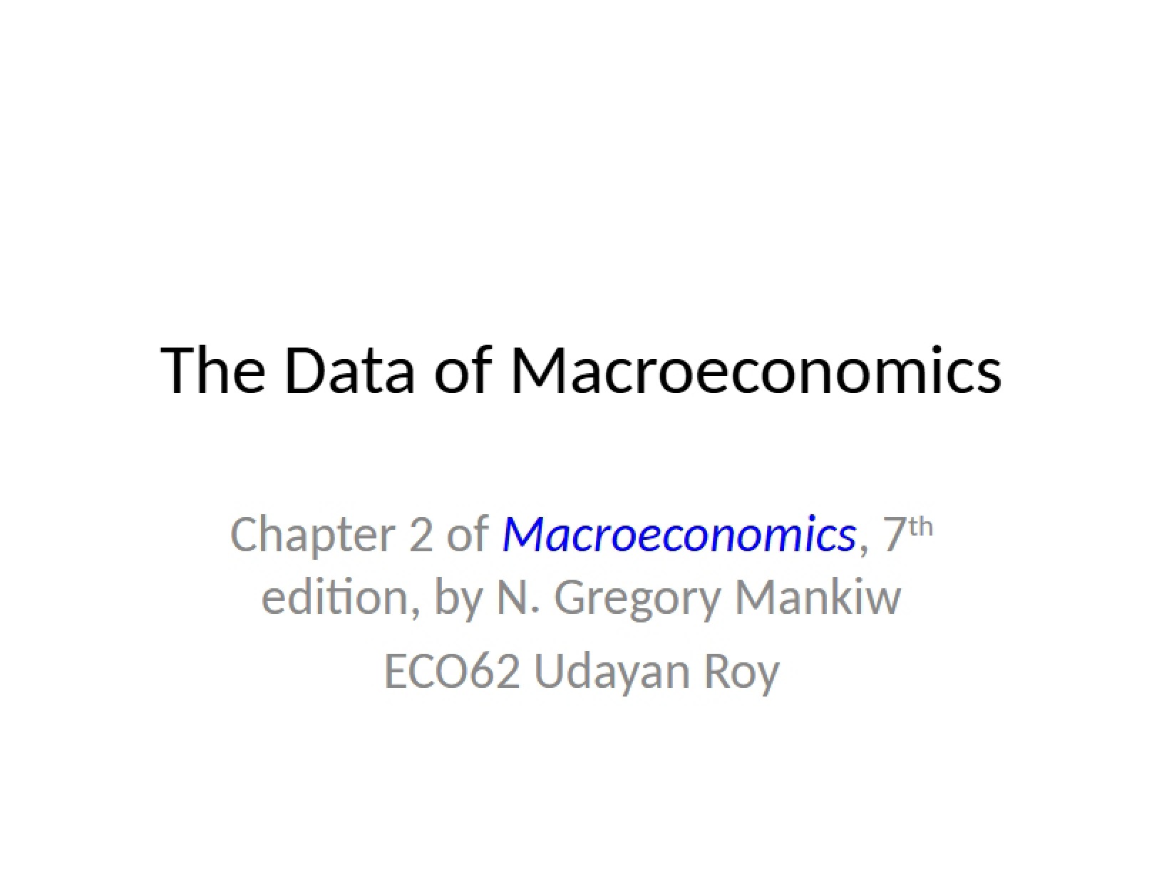 Macroeconomics Data