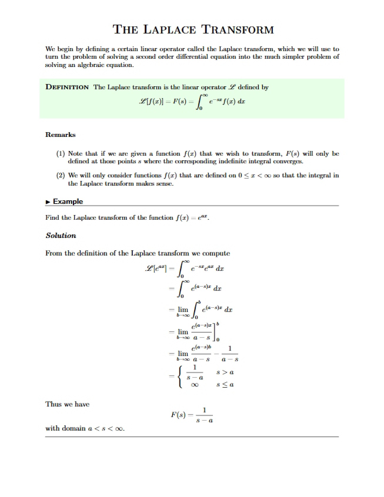 Laplace Transform