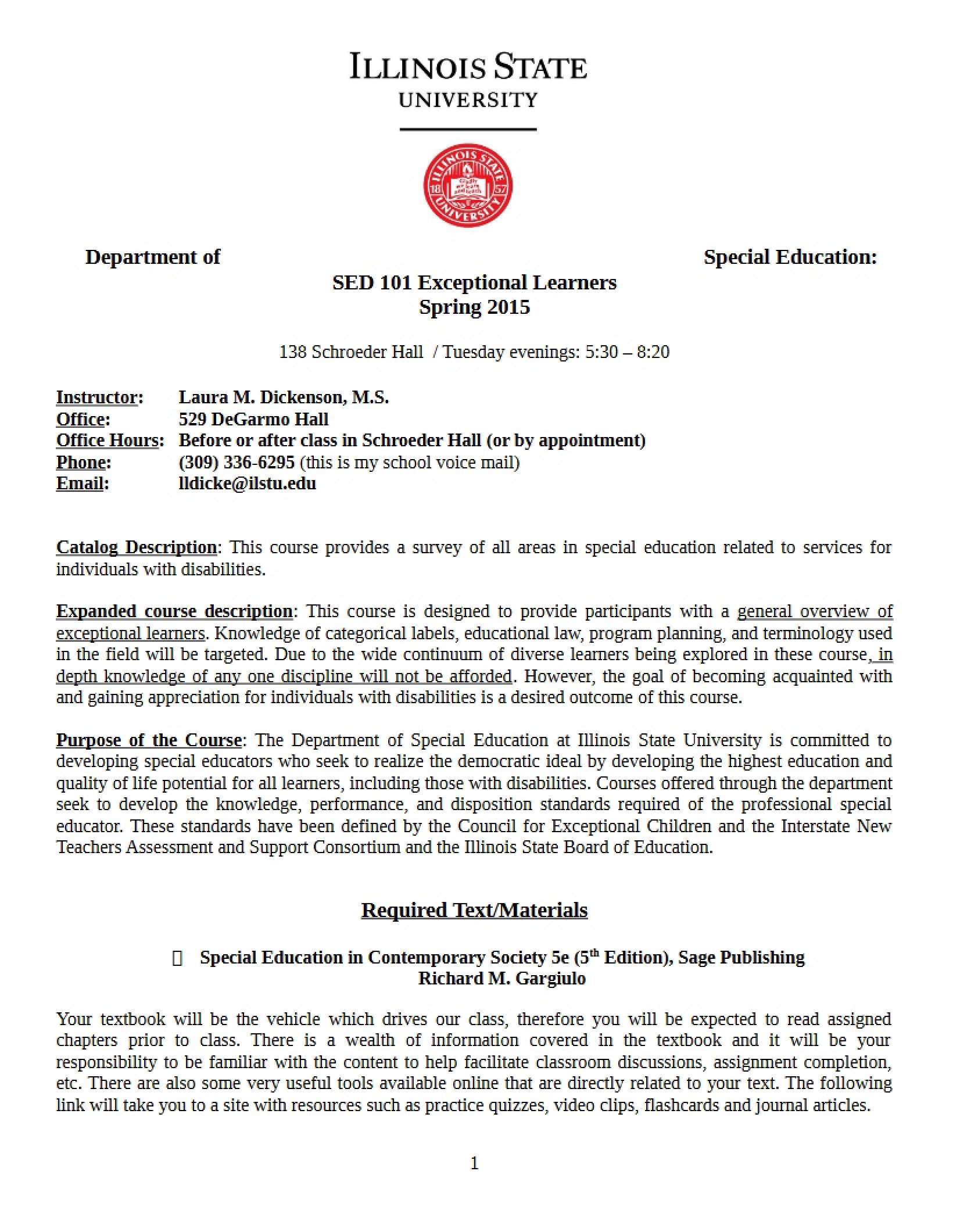 2015 Syllabus SED