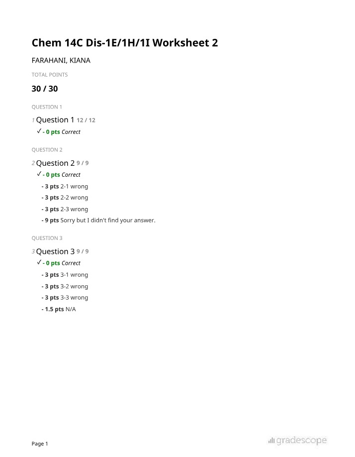 Worksheet 2 - Chem 14C Discussion 1E-1H-11
