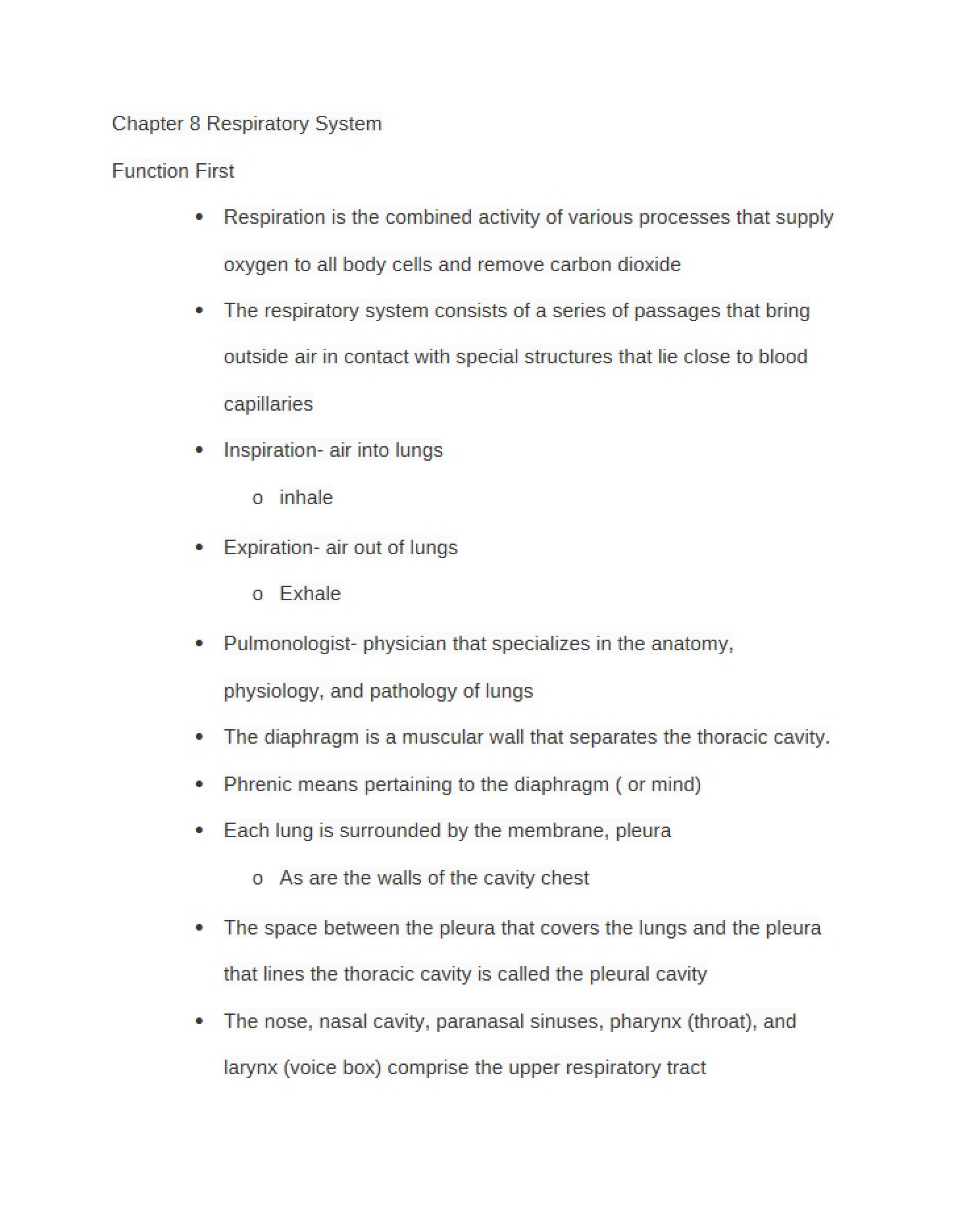 Respiratory System (Chapter 08)