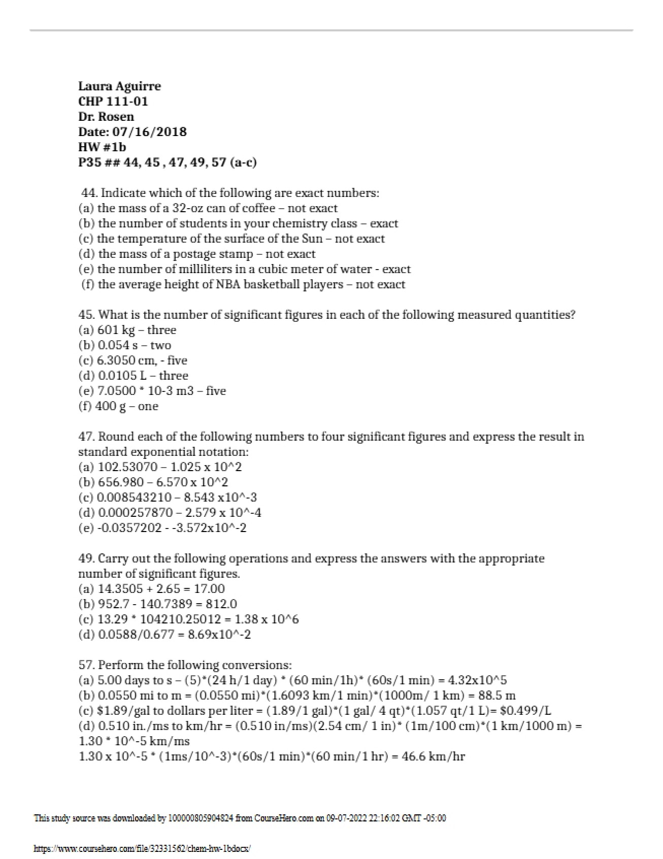 Homework Assignment 1b