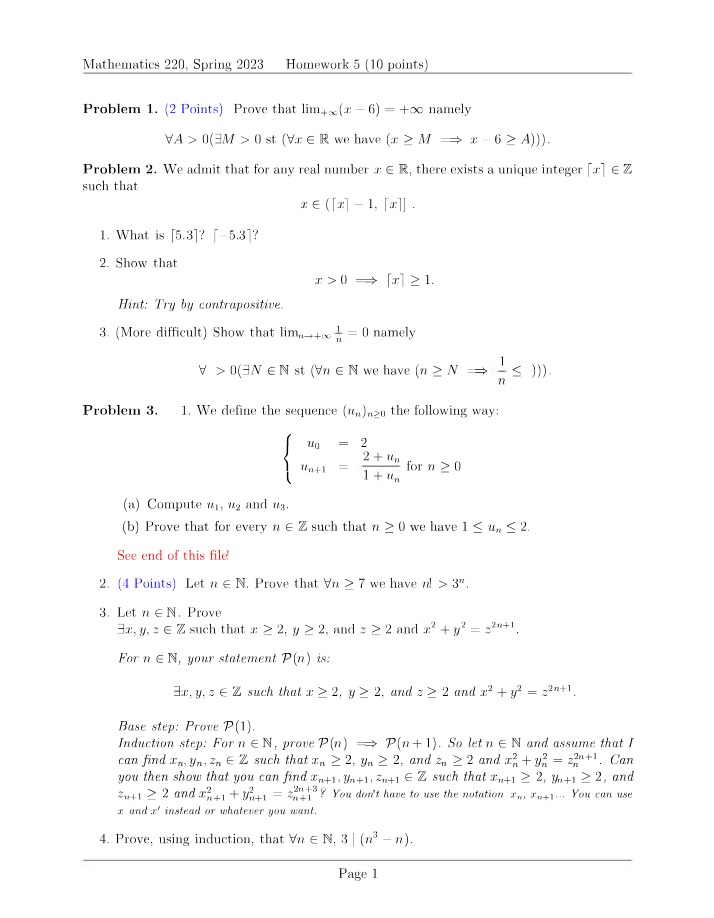 MATH100 Homework 5 (2023)