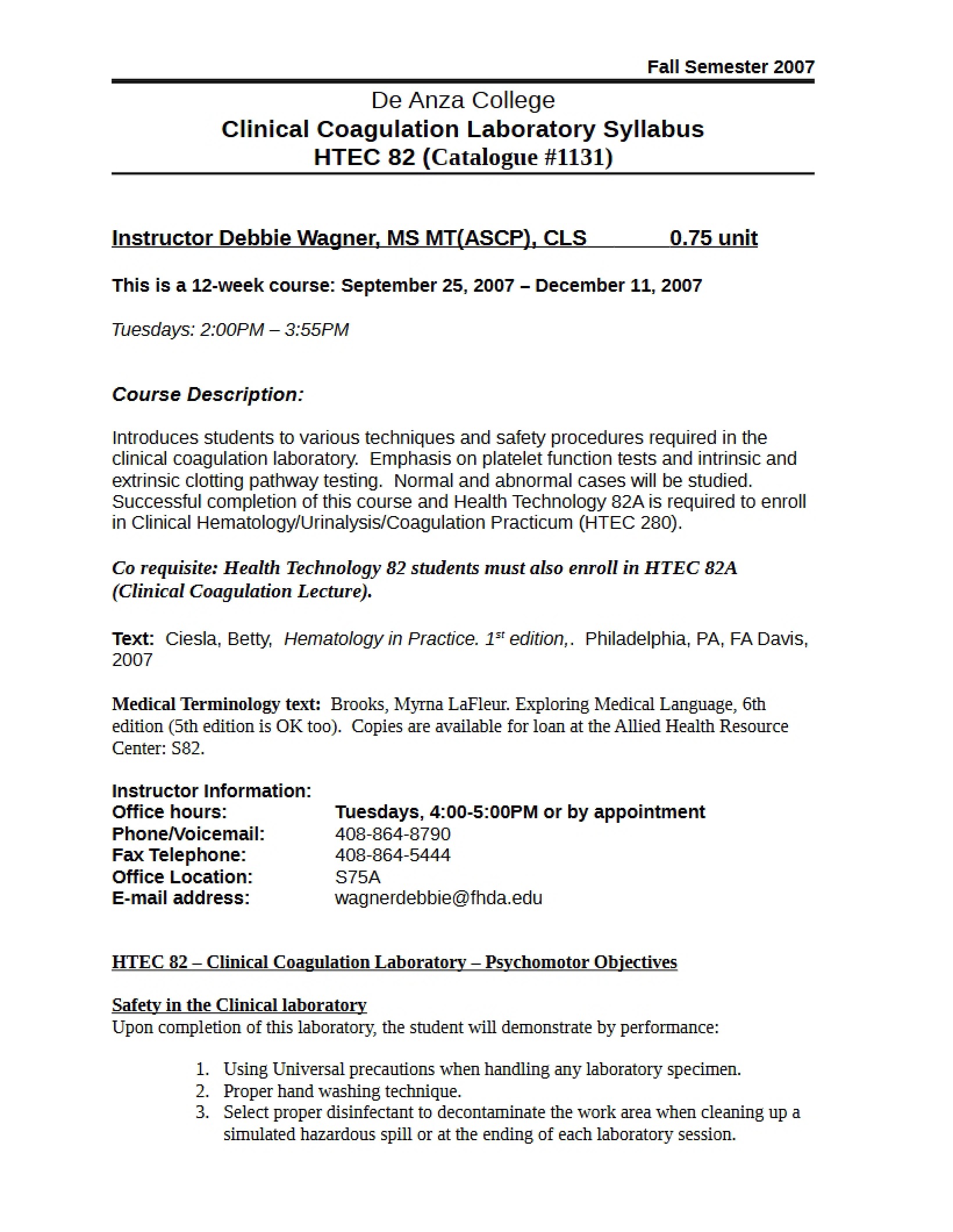 Syllabus (HTEC82)
