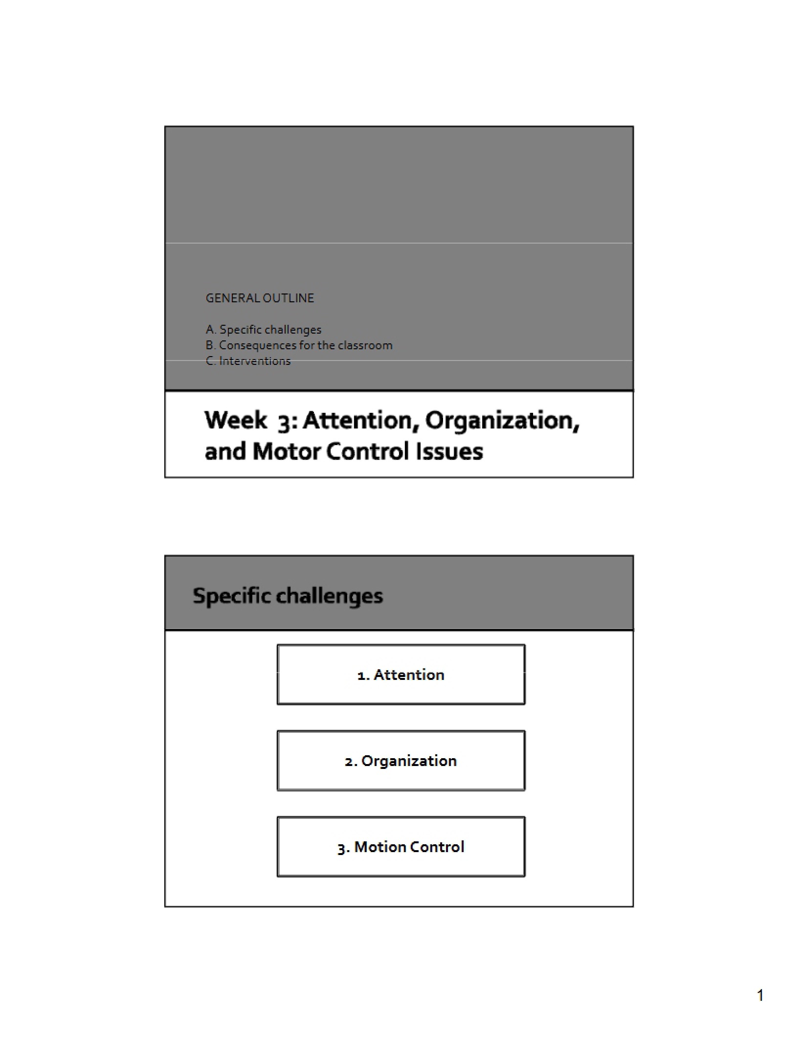 Materials for Week Three
