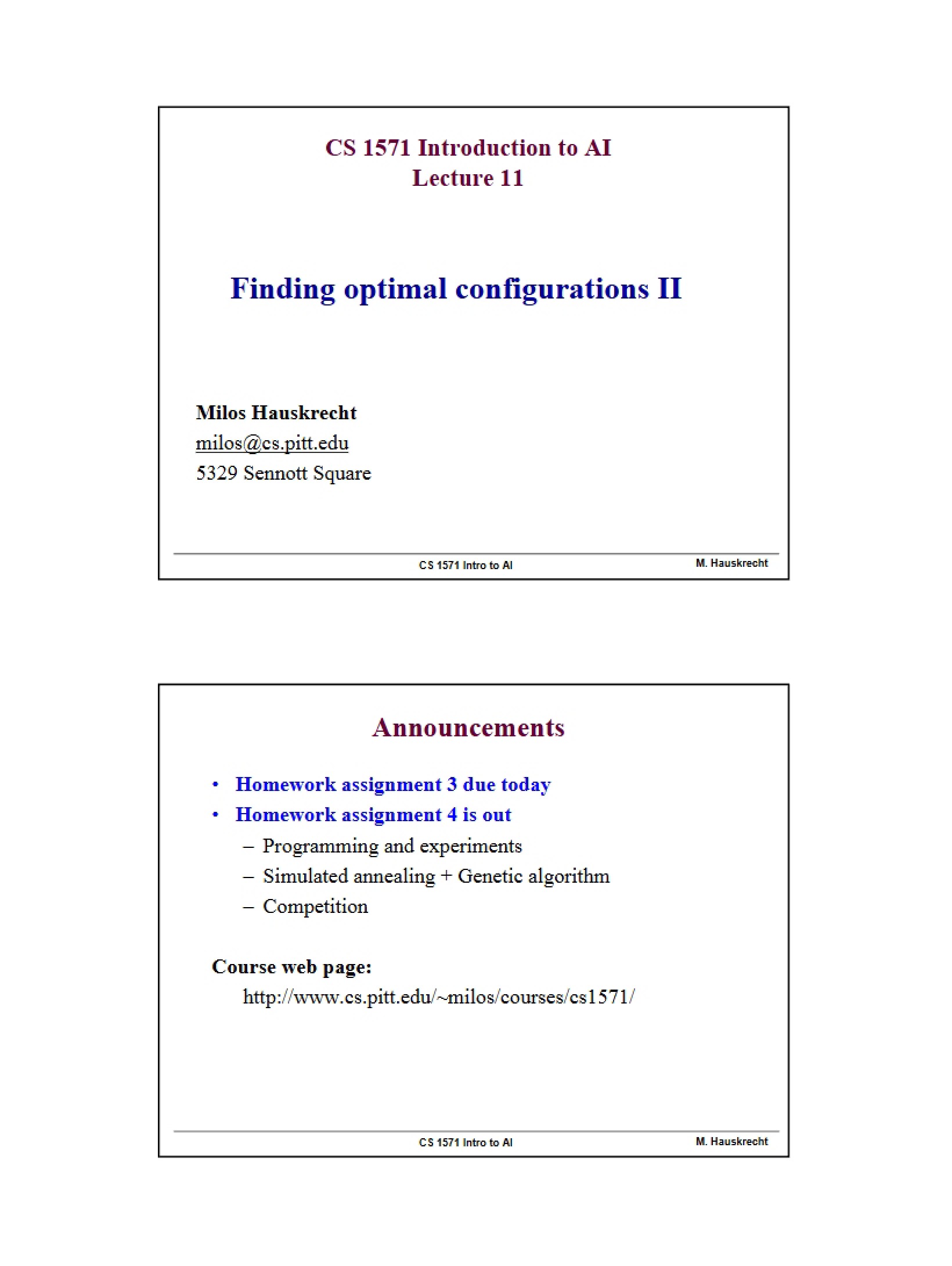 Configuration Optimization