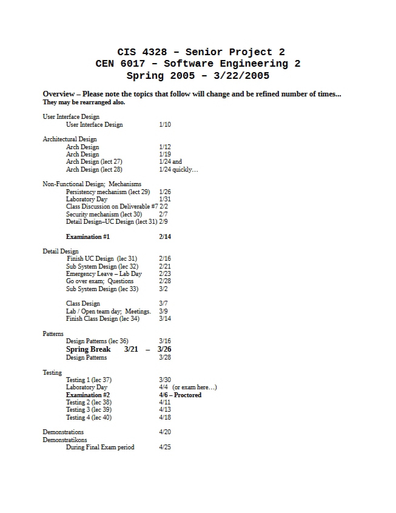 CEN 6017 Study Notes