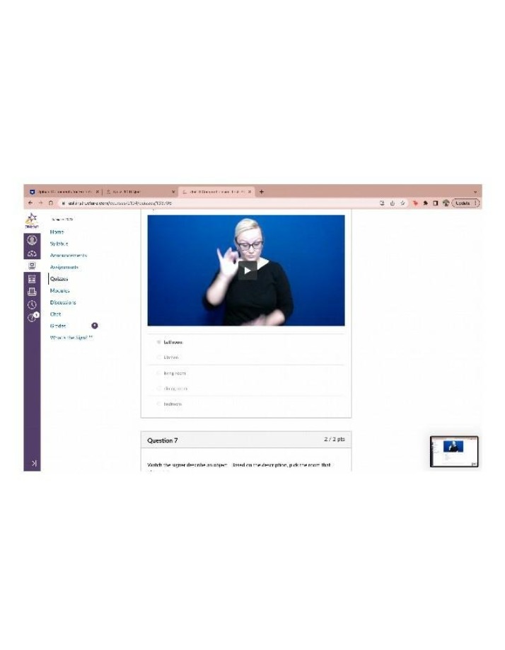 Sign Language Room Identification Quiz