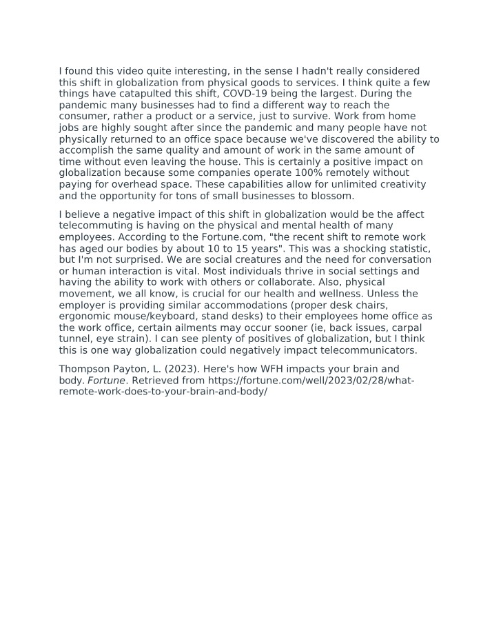 WFH Impacts on Brain and Body - Thompson & Payton