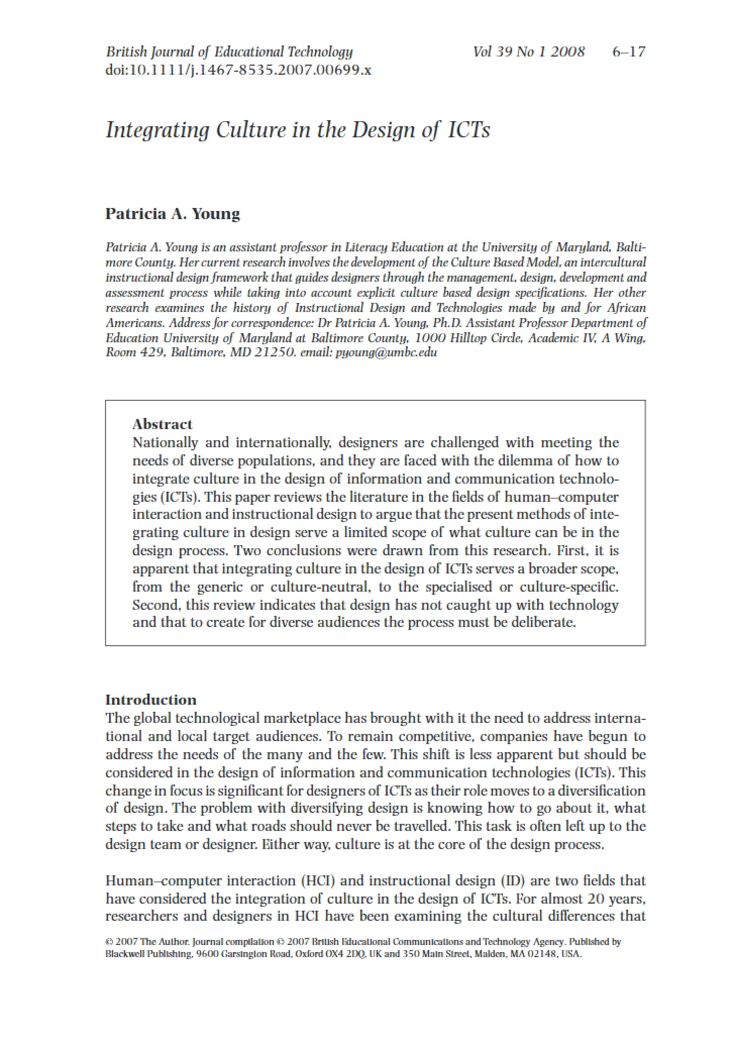 ICT Design Culture Integration