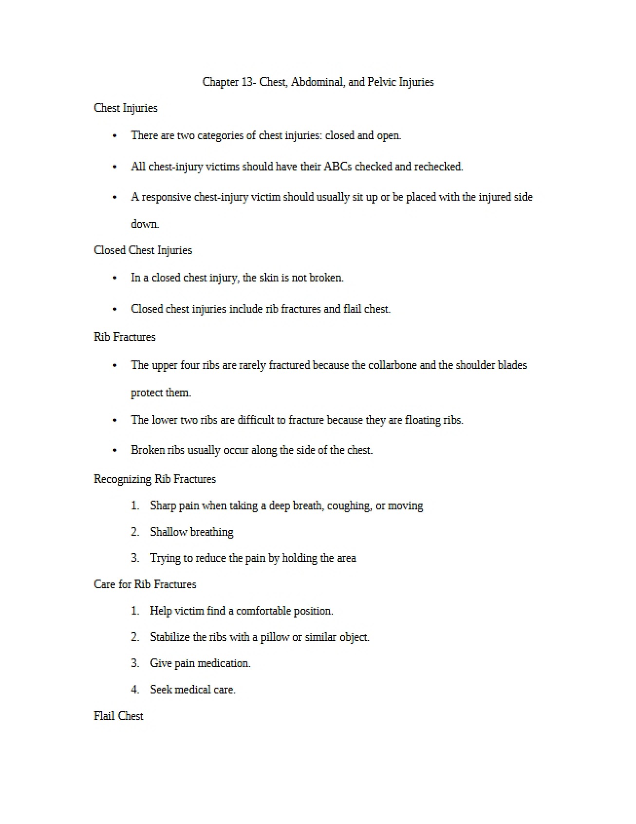 Chapter Thirteen Injuries to the Pelvis, Abdomen, and Chest