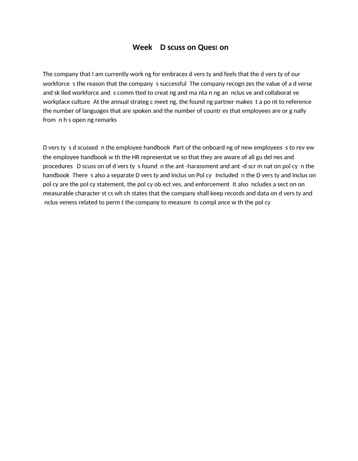 Week 2 Discussion Question Section Two