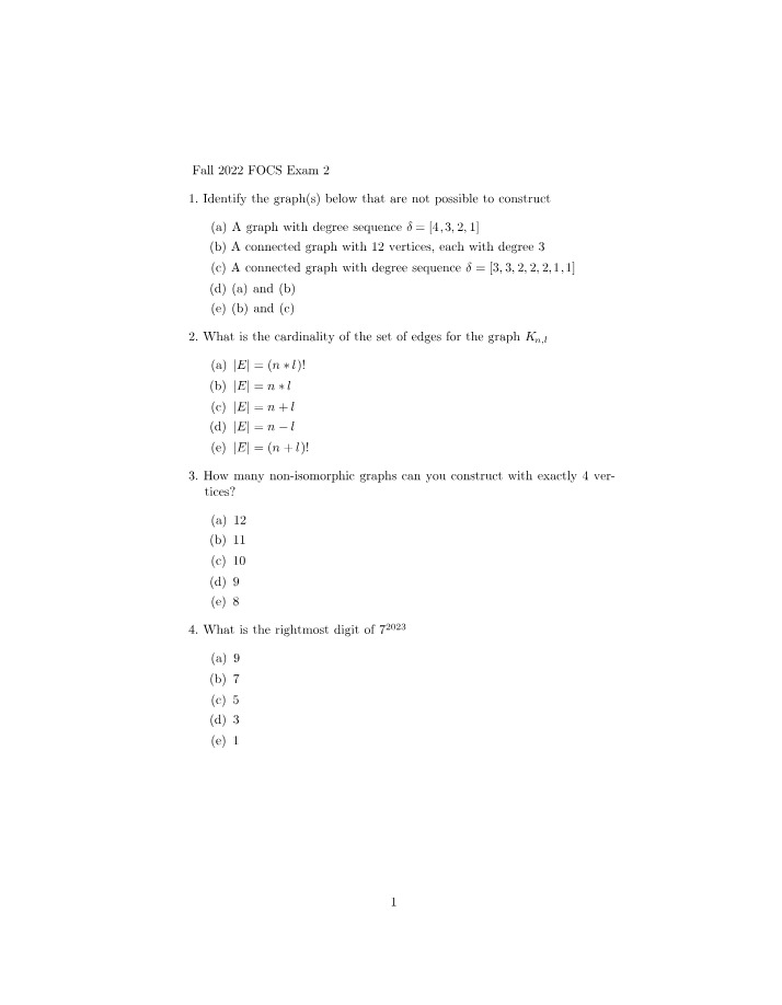 FOCS Exam 2 - Fall 2022