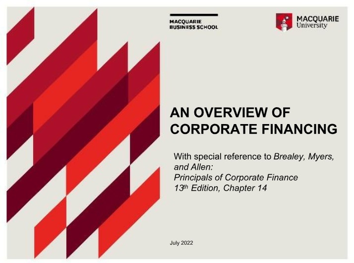Overview of Corporate Financing
