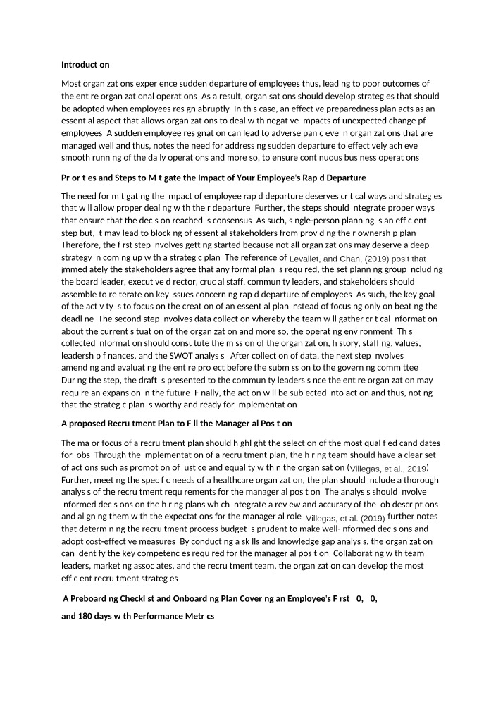 Strategy for Unexpected Worker Resignation