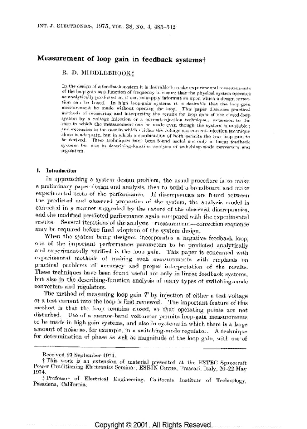 Loop Gain Measurement in Feedback Systems