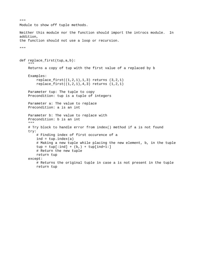 Replacing First Values in Tuples