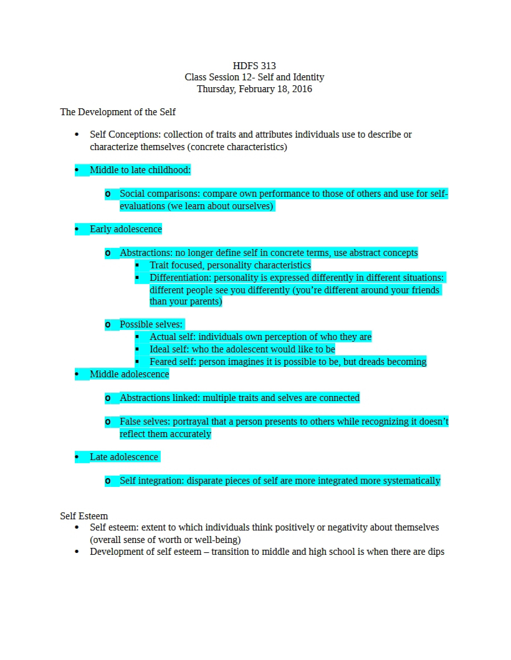 Class Notes February 18th, 2016