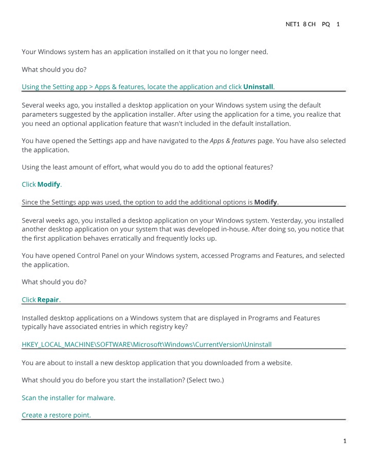 NET128 Chapter 7 Practice Quiz 7.1.9