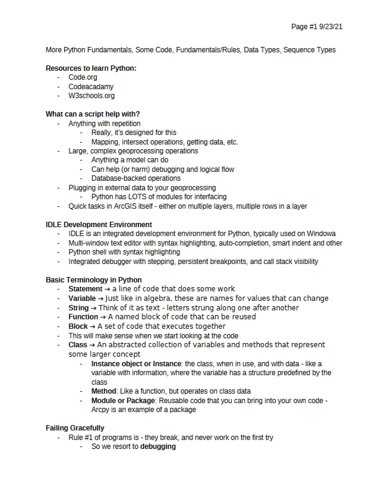 Fundamentals of Python