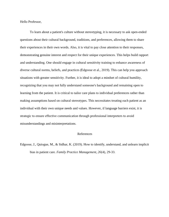 ACC340 - Course Response